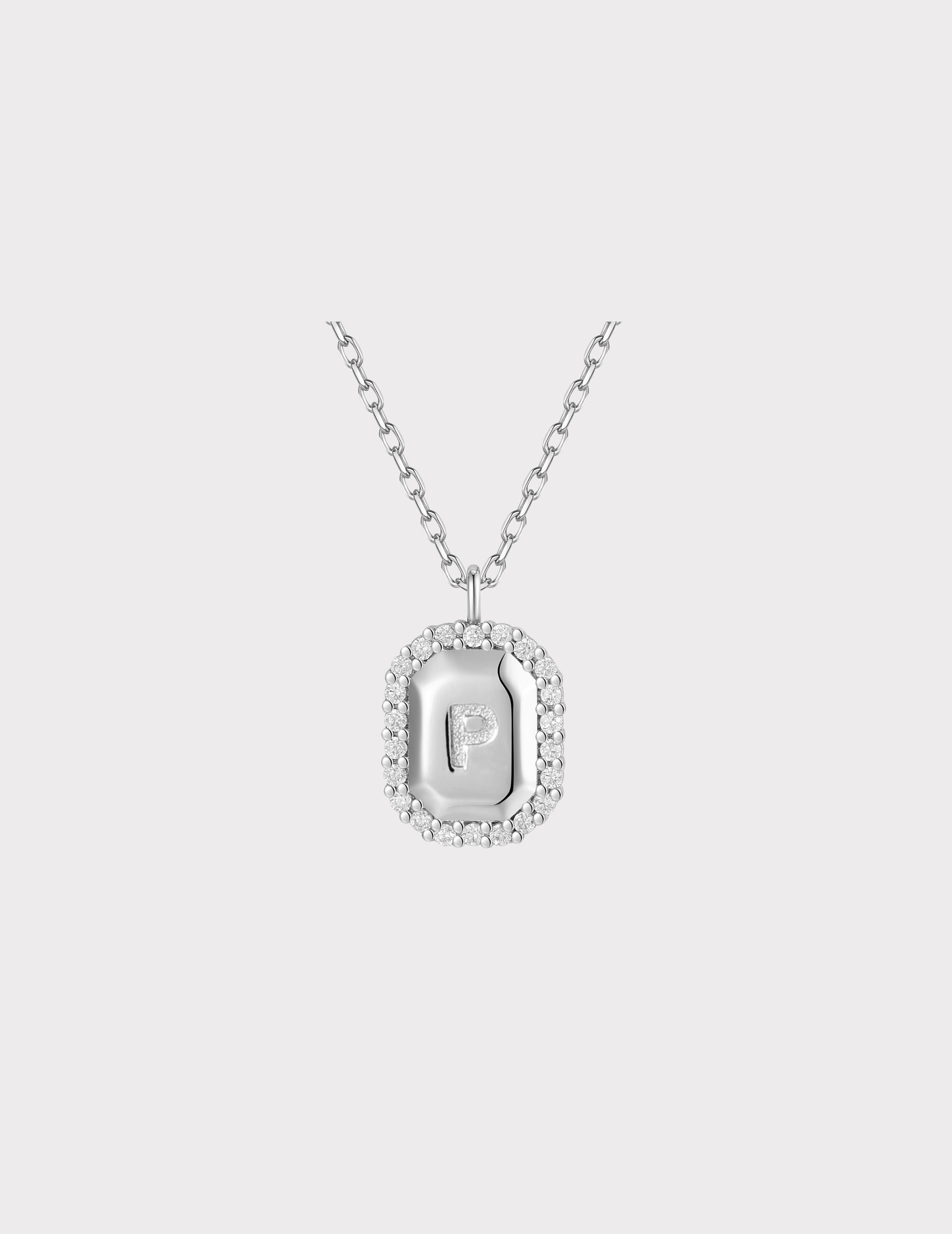 Halo Initial Necklace｜方排字母項鏈