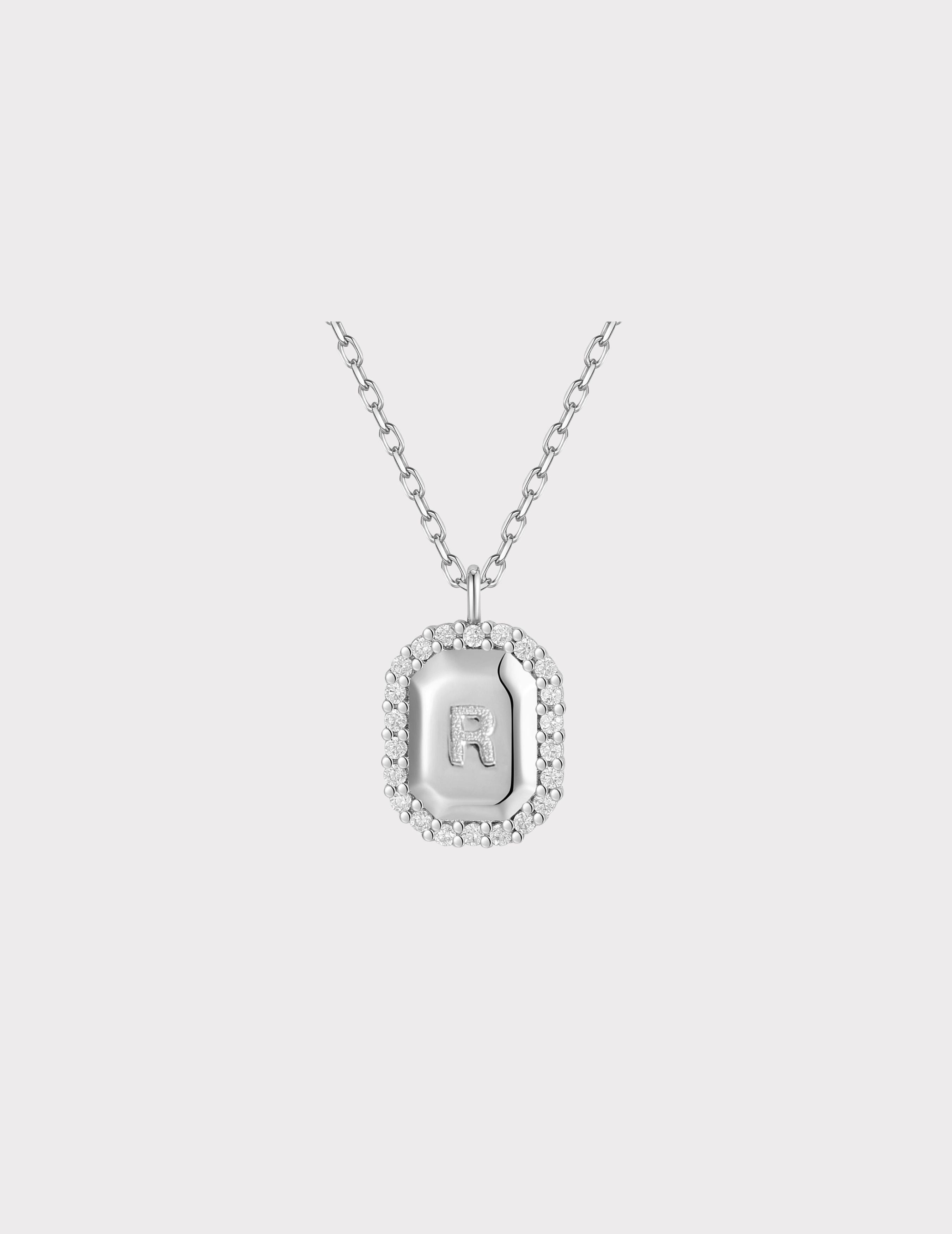 Halo Initial Necklace｜方排字母項鏈
