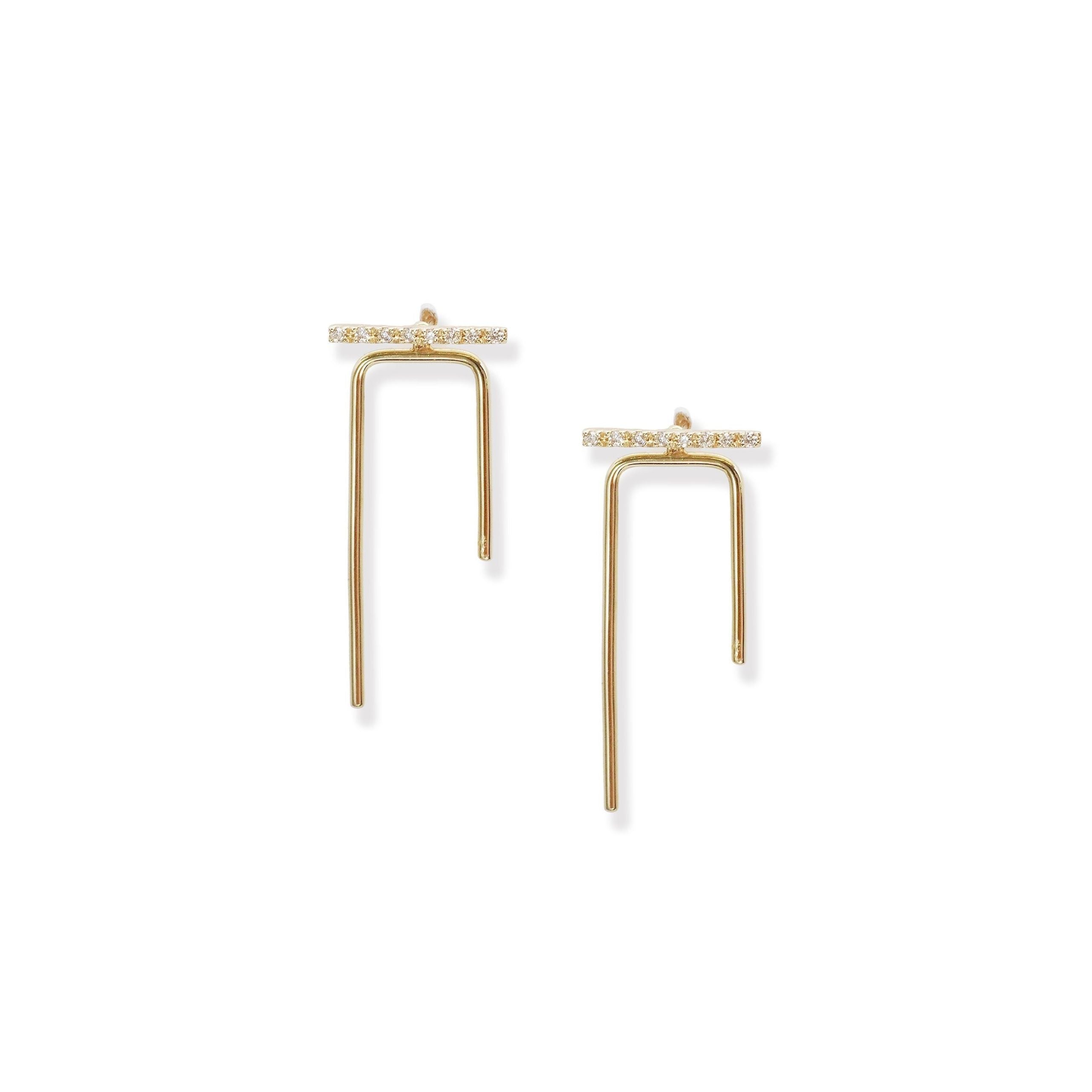 Diamond Bar Earring