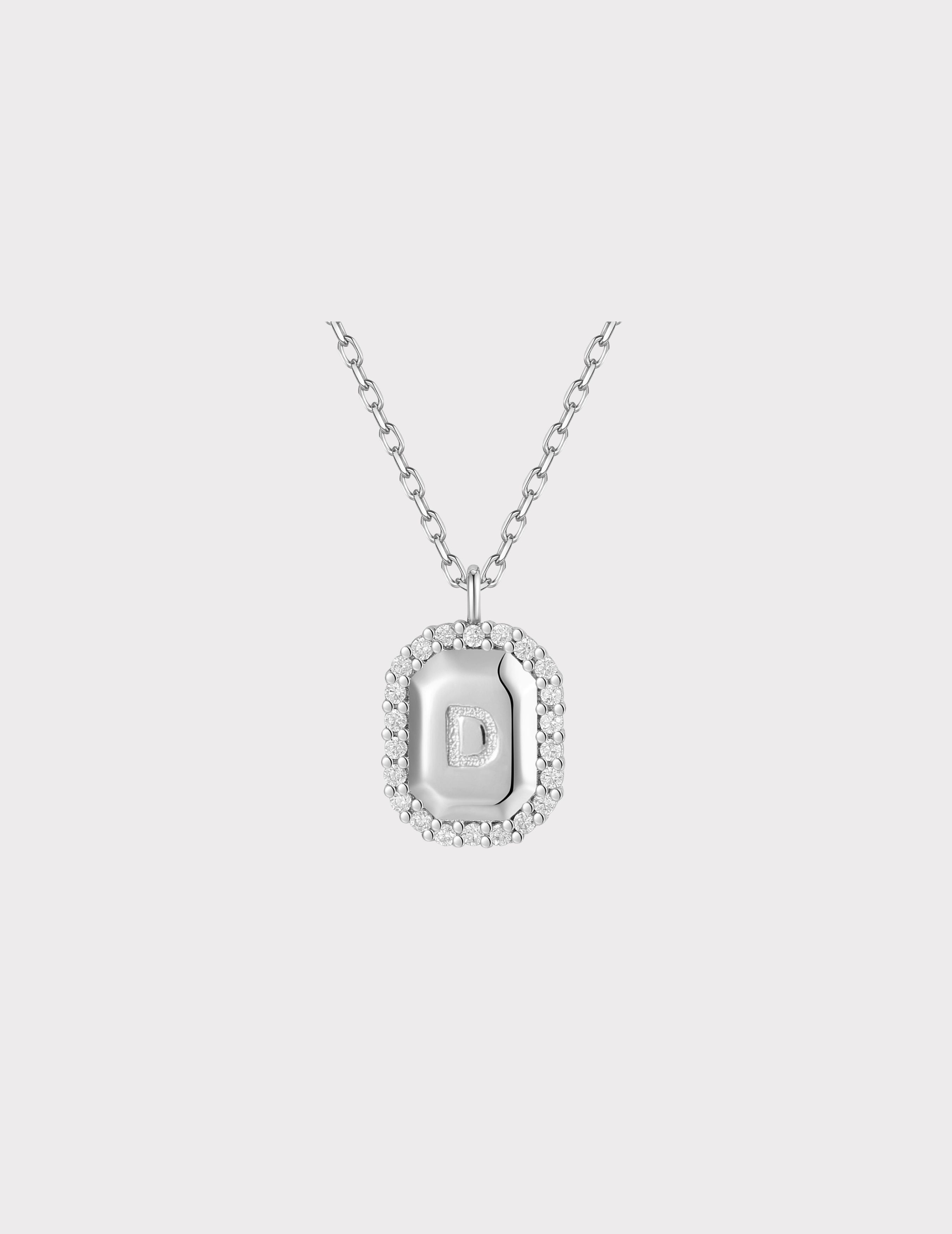 Halo Initial Necklace｜方排字母項鏈